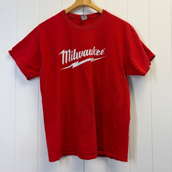Milwaukee Logo Tool Graphic T-Shirt Men Size Large Workwear Grunge Streetwear